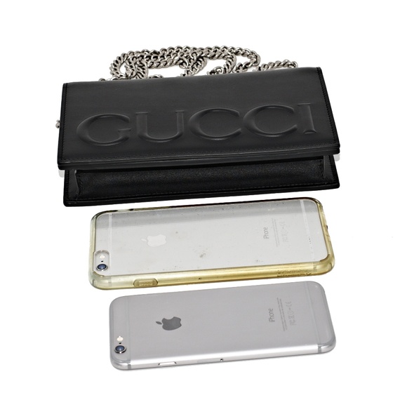 NEW GUCCI XL LOGO LEATHER CROSS-BODY BAG - Picture 4 of 8